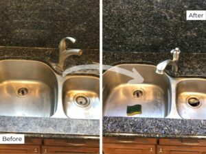 Before granite countertop repair by Prestige Grout
