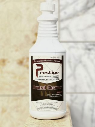 photo of a prestige grout natural stone care product bottle