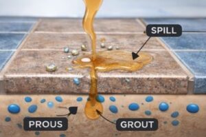 Kitchen grout cleaning in Chicago by Prestige Grout