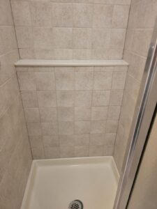 Broken shower tile after repair in Glenview, IL