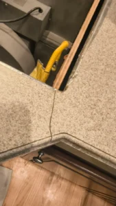Before granite countertop repair by Prestige Grout